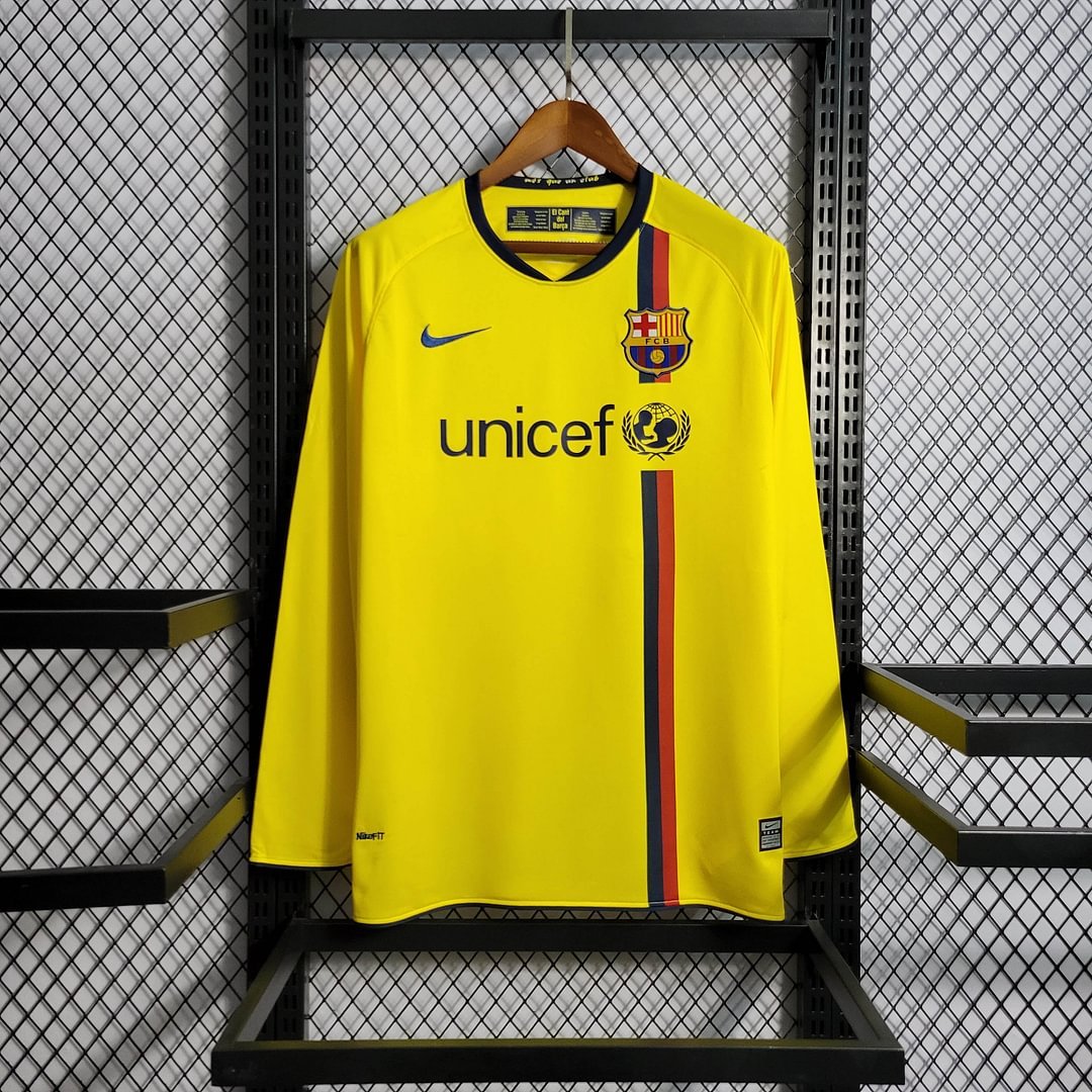 2008/2009 Retro Long Sleeve Barcelona Away Football Shirt
