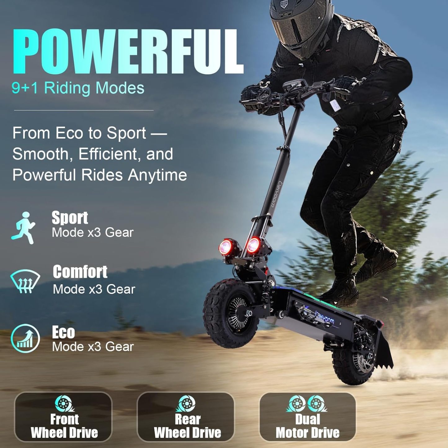Electric Scooter 1600W/5600W 50 Miles Range