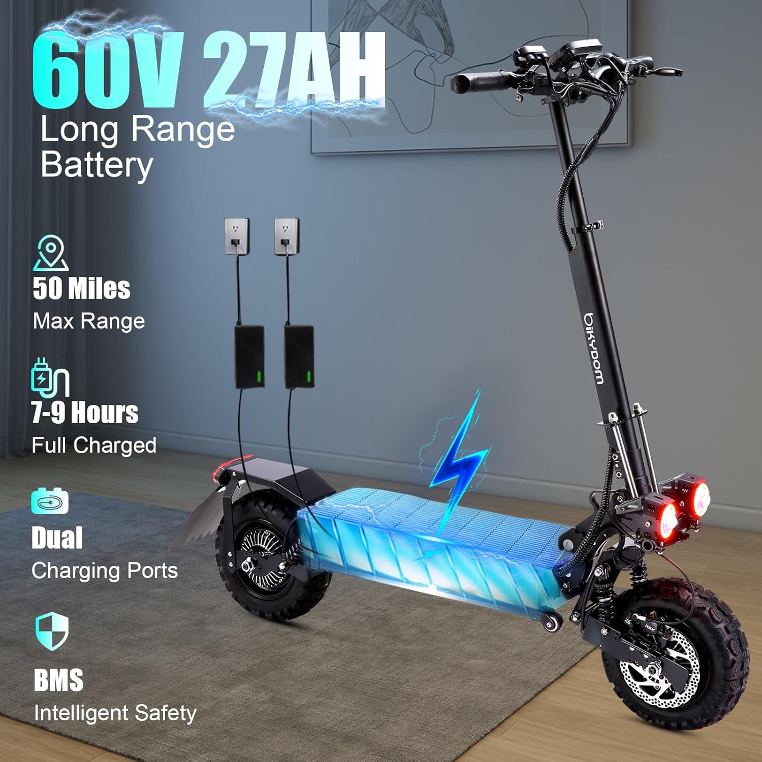 Electric Scooter 1600W/5600W 50 Miles Range