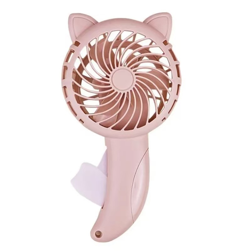 Cute Cat Ear Handheld Fan | Manual Press Portable Mini Fan for Summer Cooling