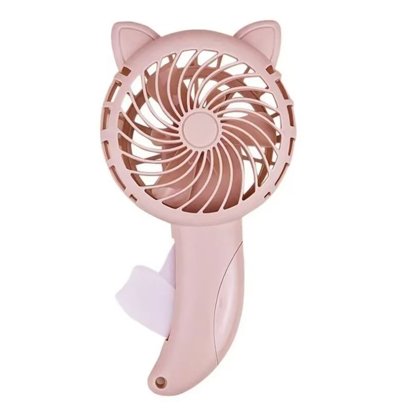 Cute Cat Ear Handheld Fan | Manual Press Portable Mini Fan for Summer Cooling