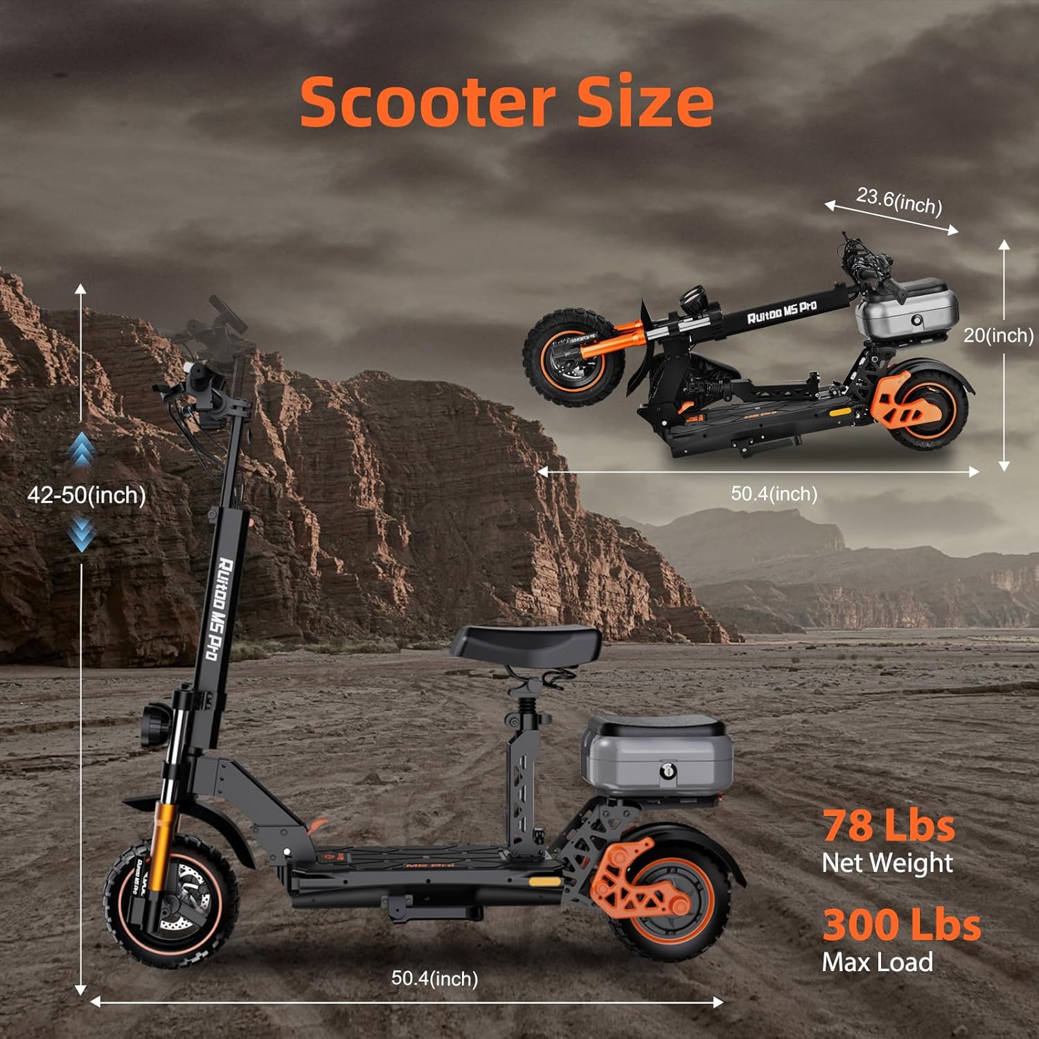 Electric Scooter 1600W/5600W 50 Miles Range