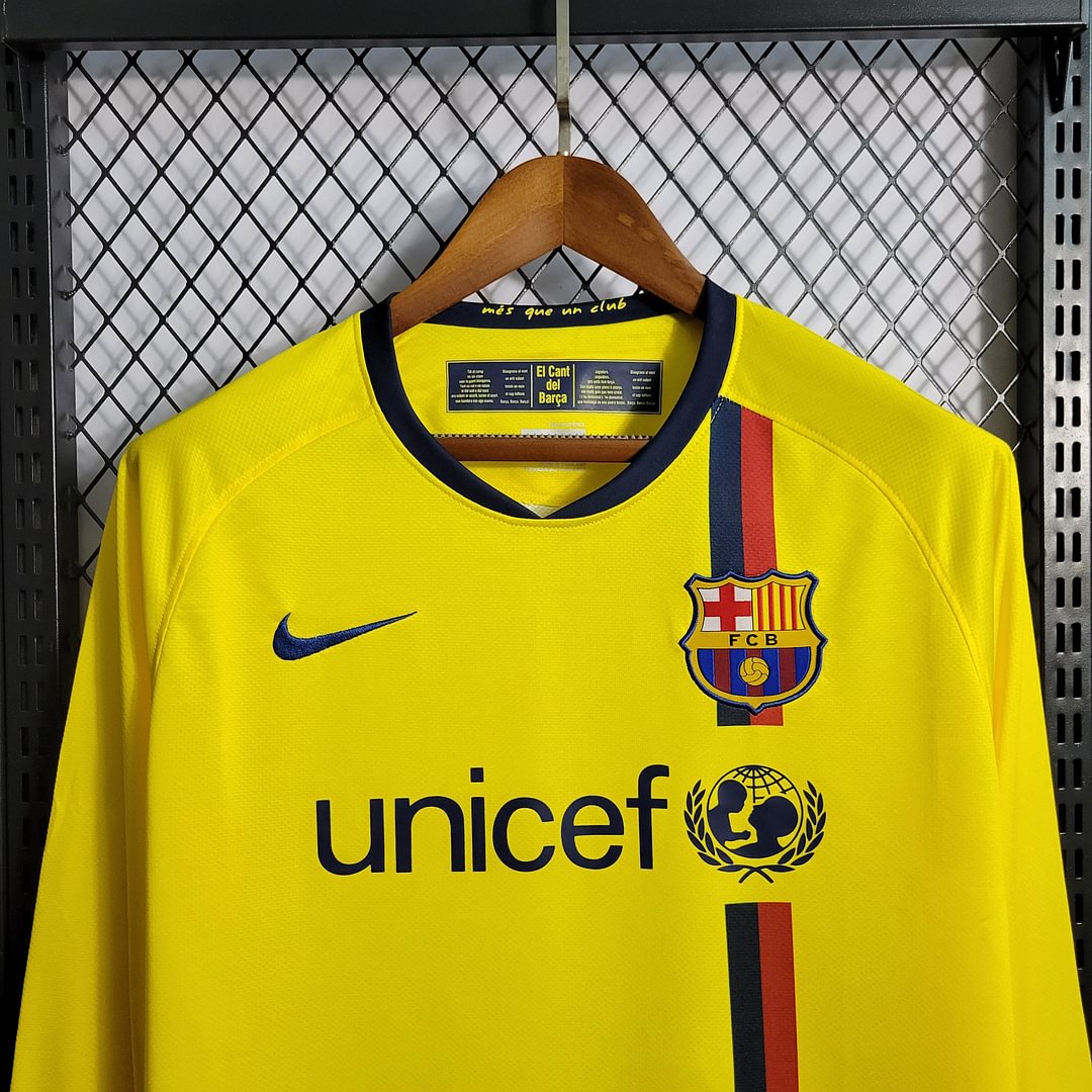 2008/2009 Retro Long Sleeve Barcelona Away Football Shirt