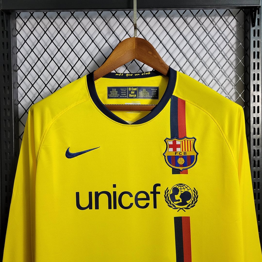 2008/2009 Retro Long Sleeve Barcelona Away Football Shirt