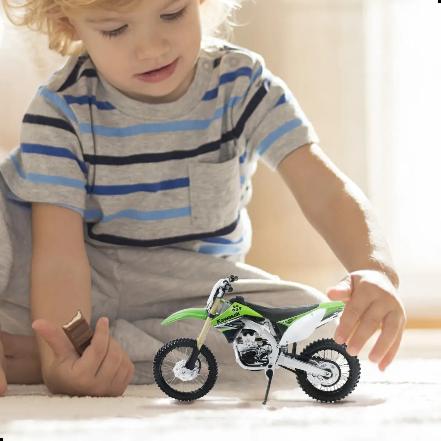 1/12 Scale KX450F Style Motocross Dirt Bike Model – Off-Road Motorcycle Replica with Realistic Suspension, Tire Tread and Exhaust Details, Collectible Moto Gift for Kids and Adults Green
