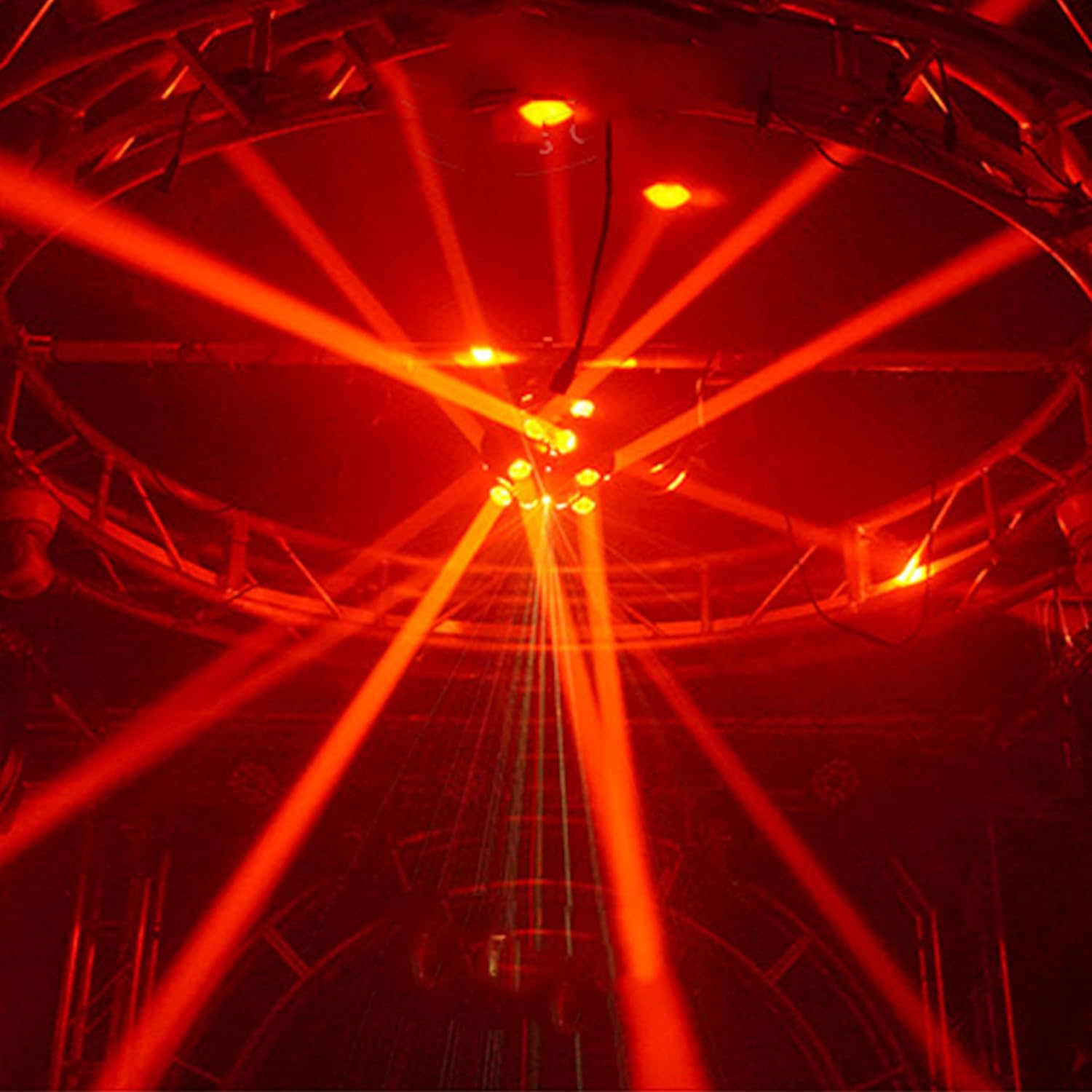 Moving Head DJ Light Party RGBW LED Beam Lights DMX 512 Strobe Light with Sound Activated 360°Rotation Stage Lighting Equipment for Events DJ KTV Disco Wedding Concert Festival