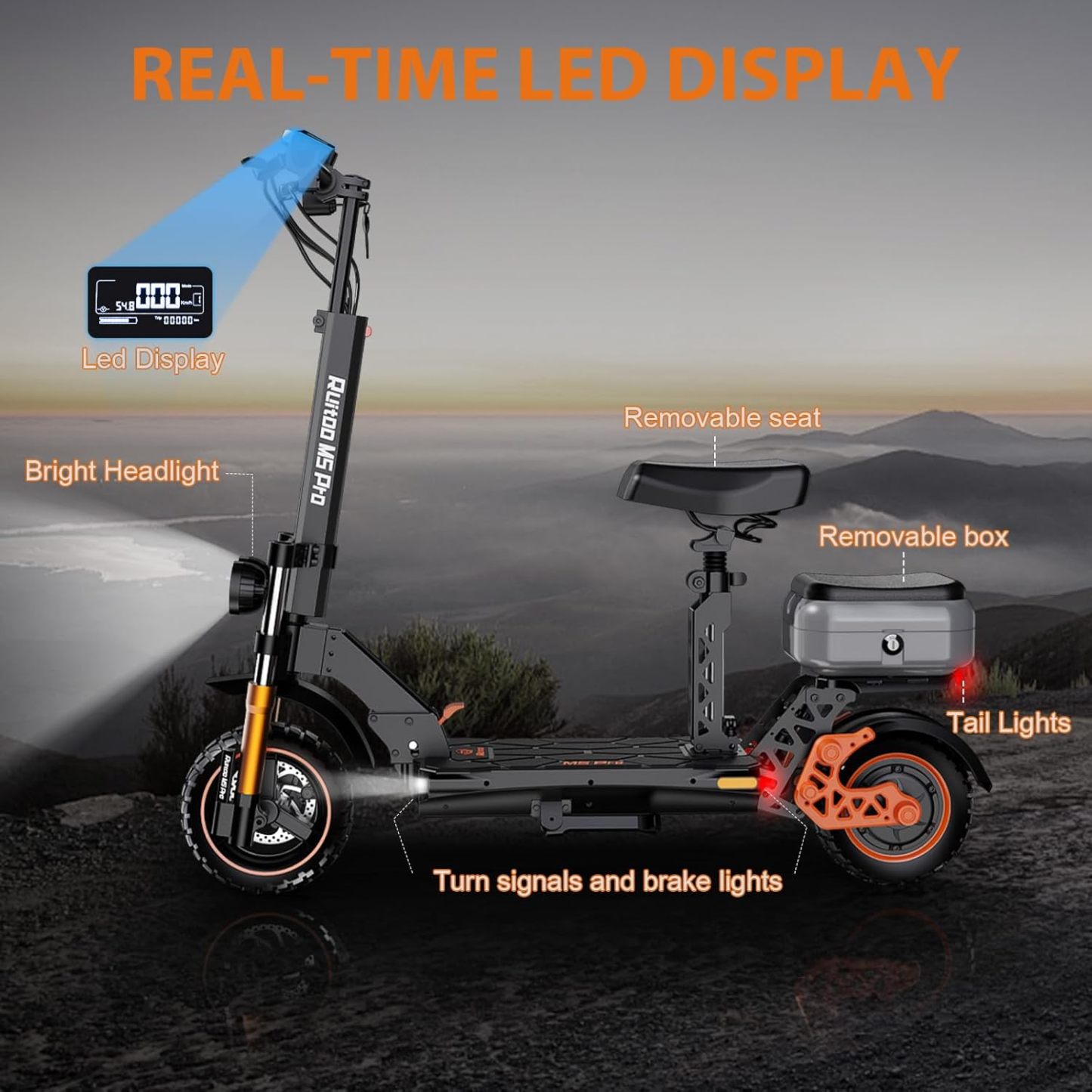 Electric Scooter 1600W/5600W 50 Miles Range