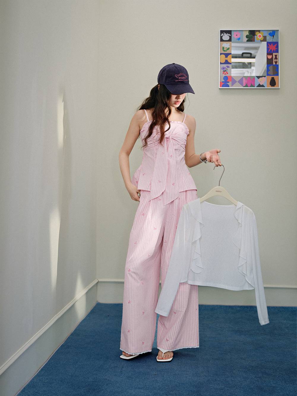 Pink Bow-Detail Cami & Pants