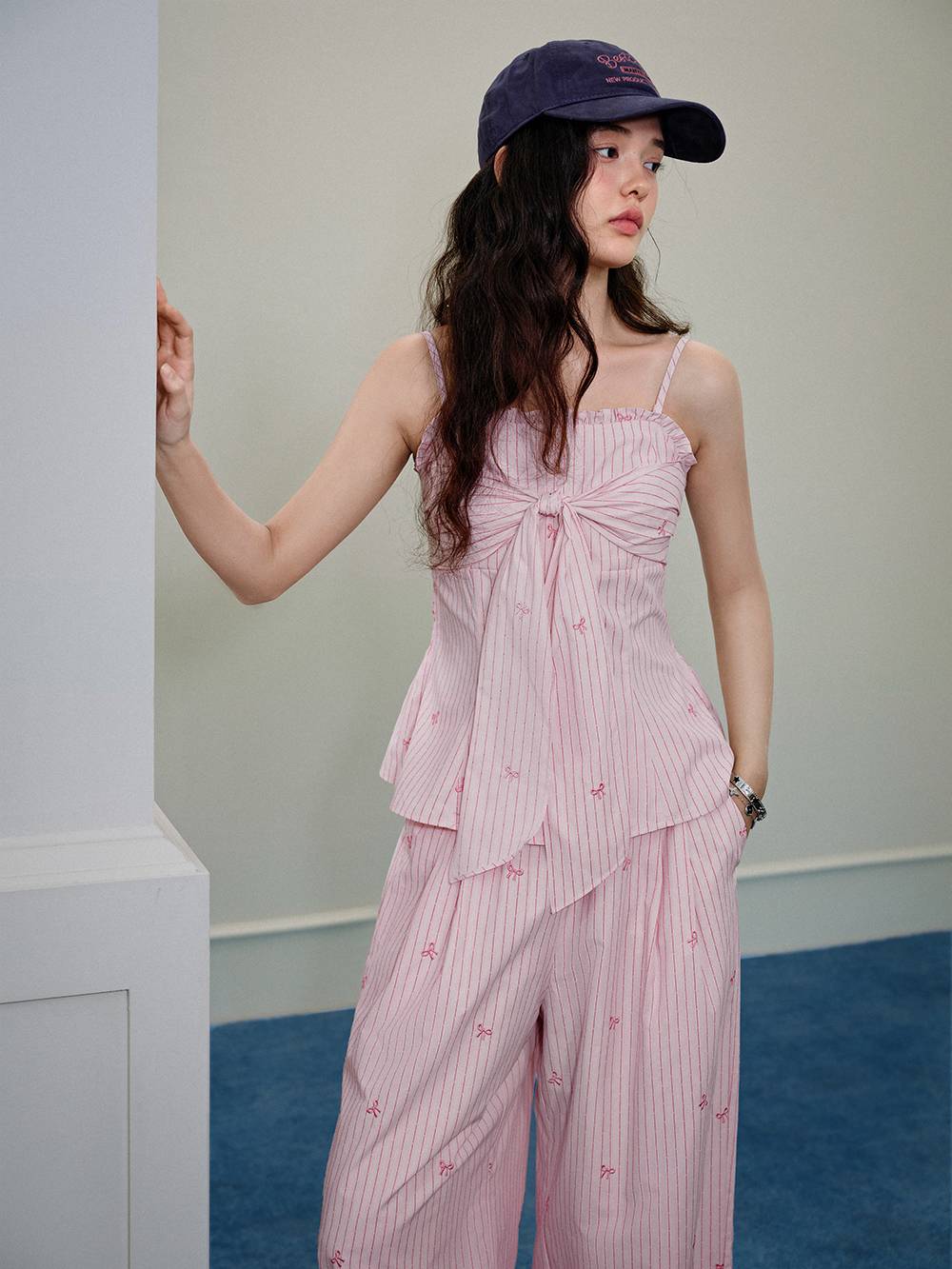 Pink Bow-Detail Cami & Pants