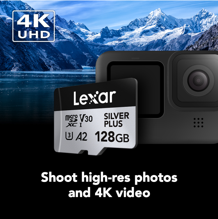 Lexar Professional Silver Plus 128GB microSDXC UHS-I V30 (205MB/s) -  Recommended Memory Card