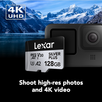 Lexar Professional Silver Plus 128GB microSDXC UHS-I V30 (205MB/s) -  Recommended Memory Card