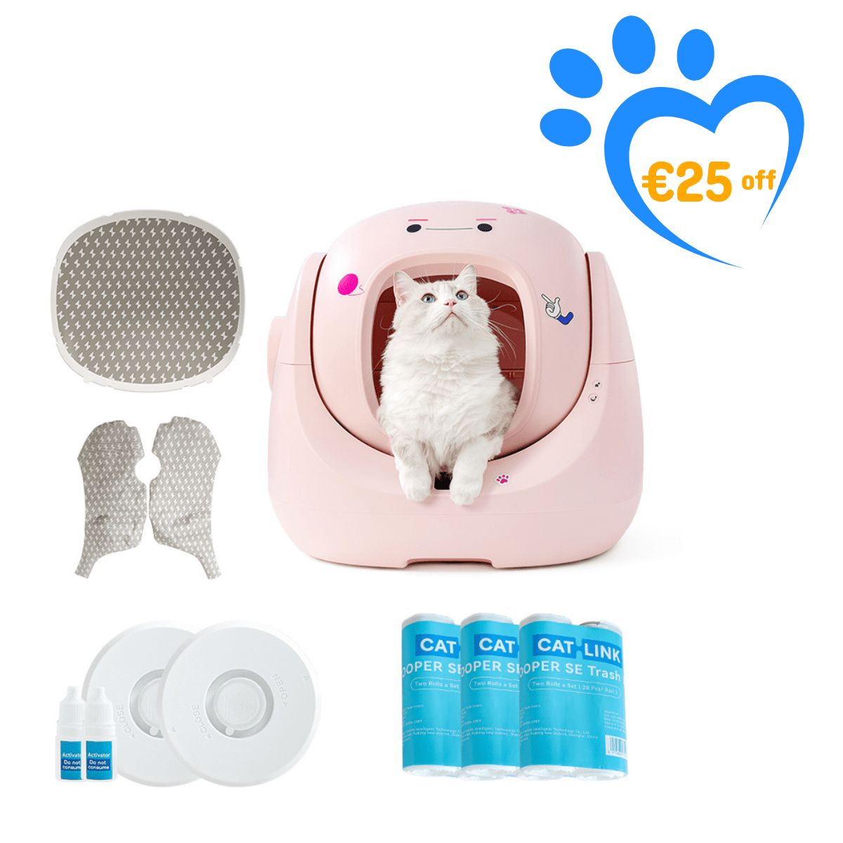 CATLINK Baymax Sakura – Self-Cleaning Litter Box