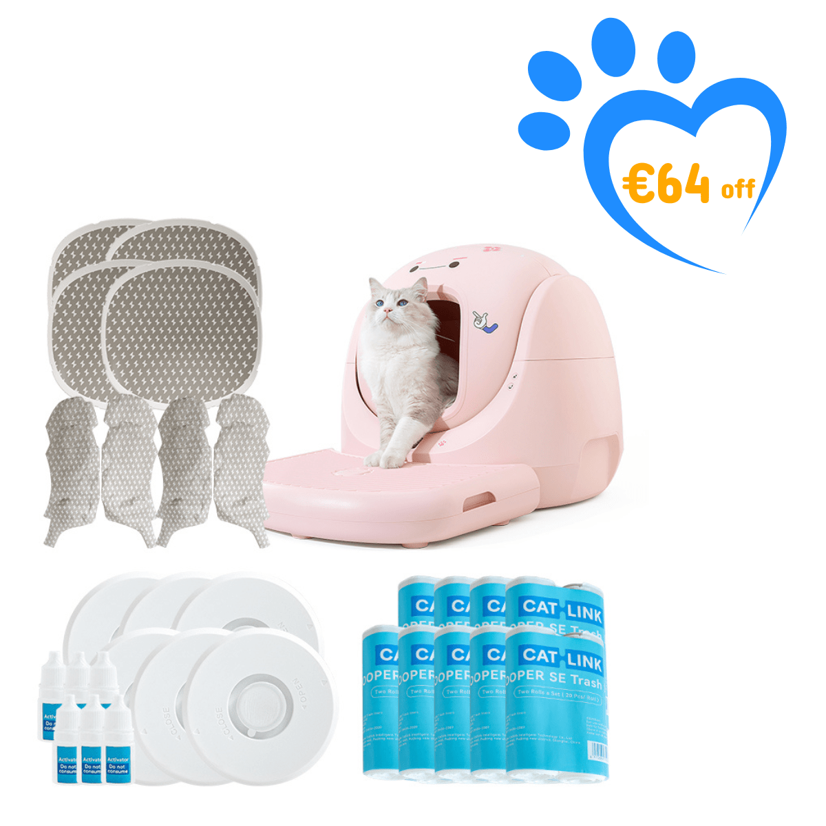 CATLINK Baymax Sakura – Self-Cleaning Litter Box