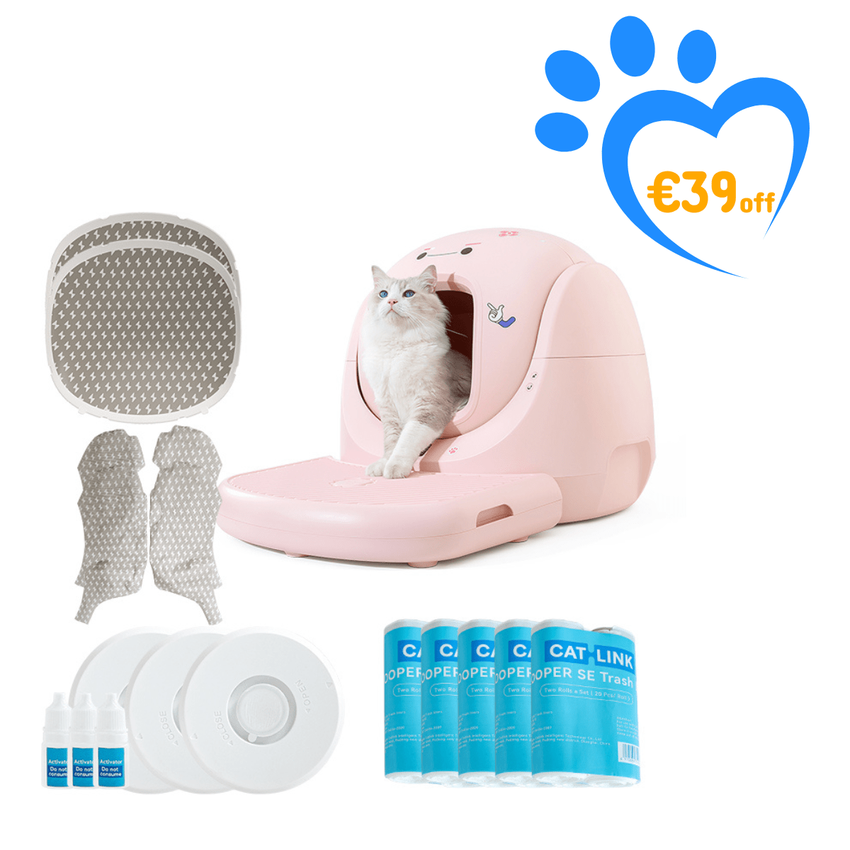 CATLINK Baymax Sakura – Self-Cleaning Litter Box