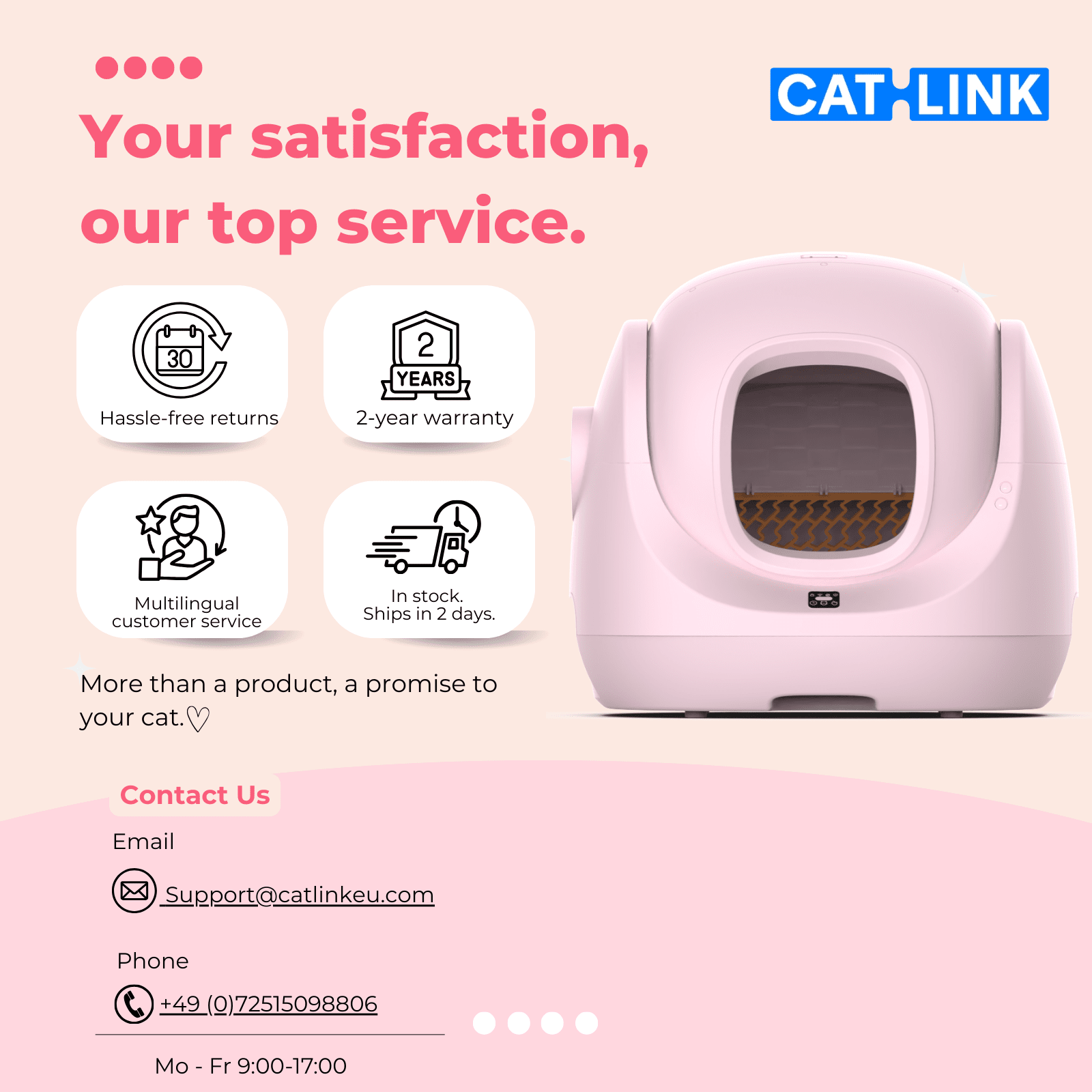 CATLINK Baymax Sakura – Self-Cleaning Litter Box