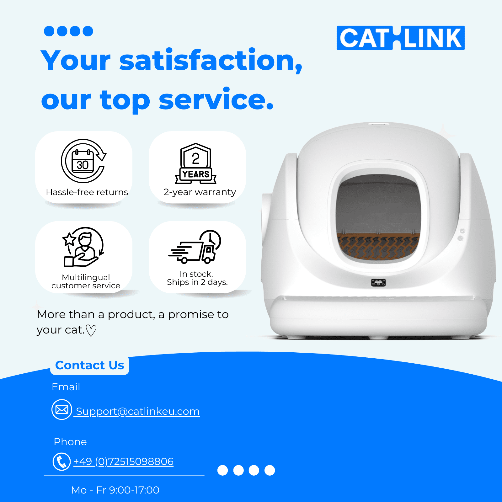 Catlink Baymax (White/ Pink) Self-Cleaning Litter Box