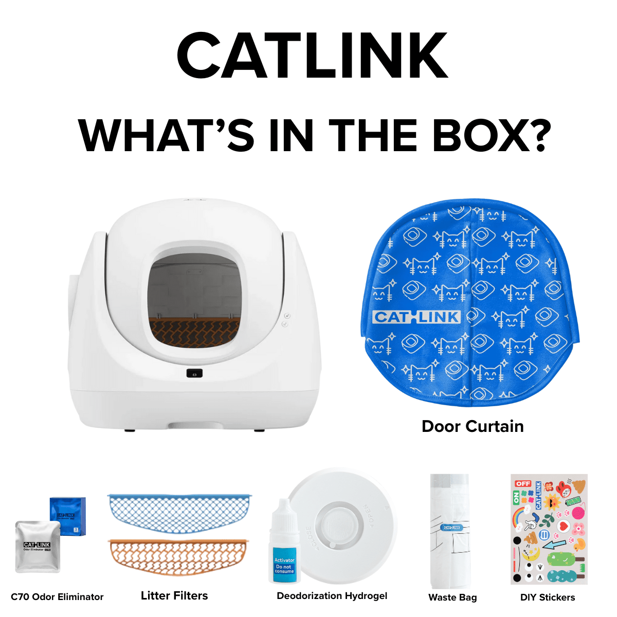 Catlink Baymax (White/ Pink) Self-Cleaning Litter Box