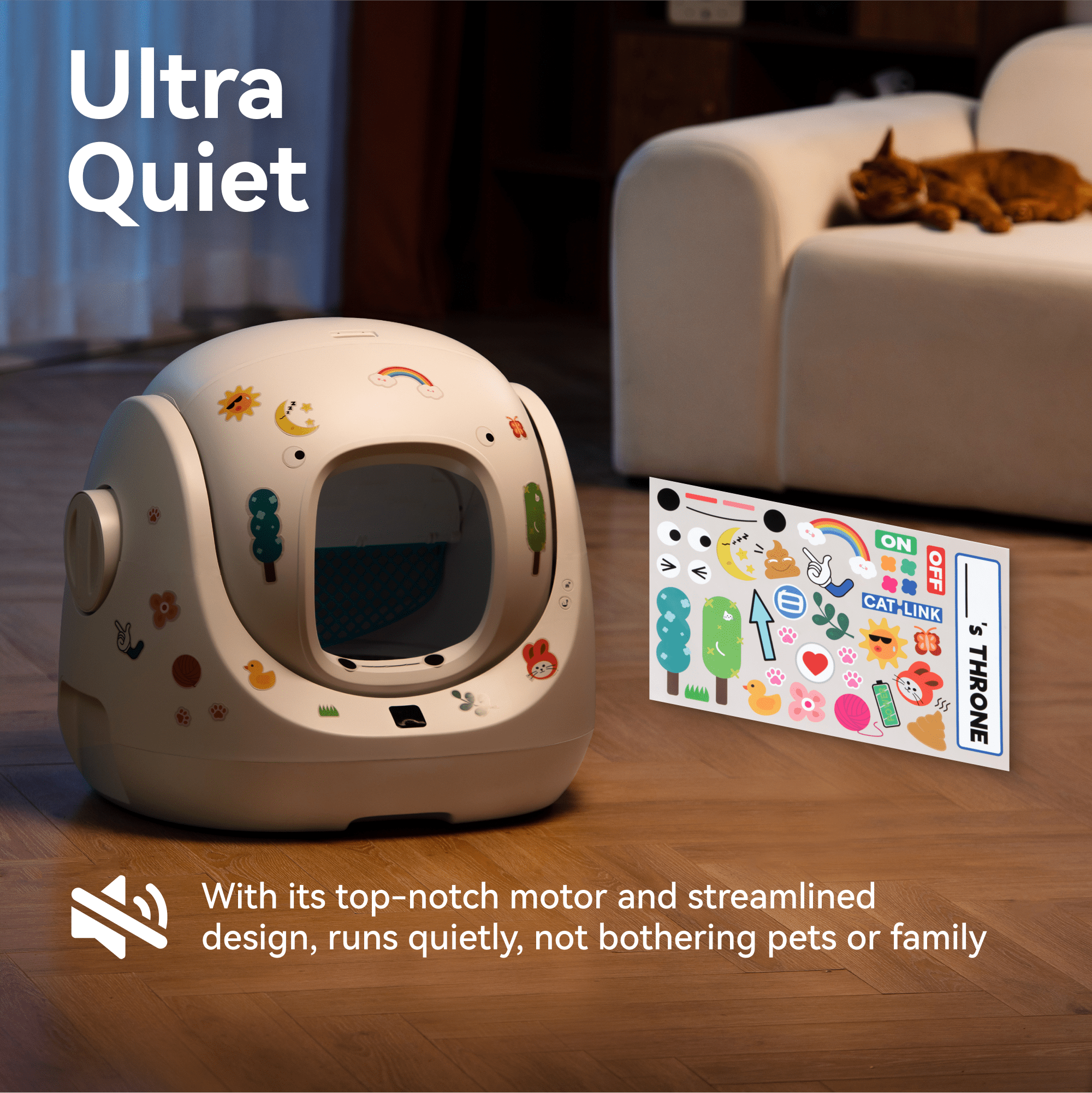 Catlink Baymax (White/ Pink) Self-Cleaning Litter Box