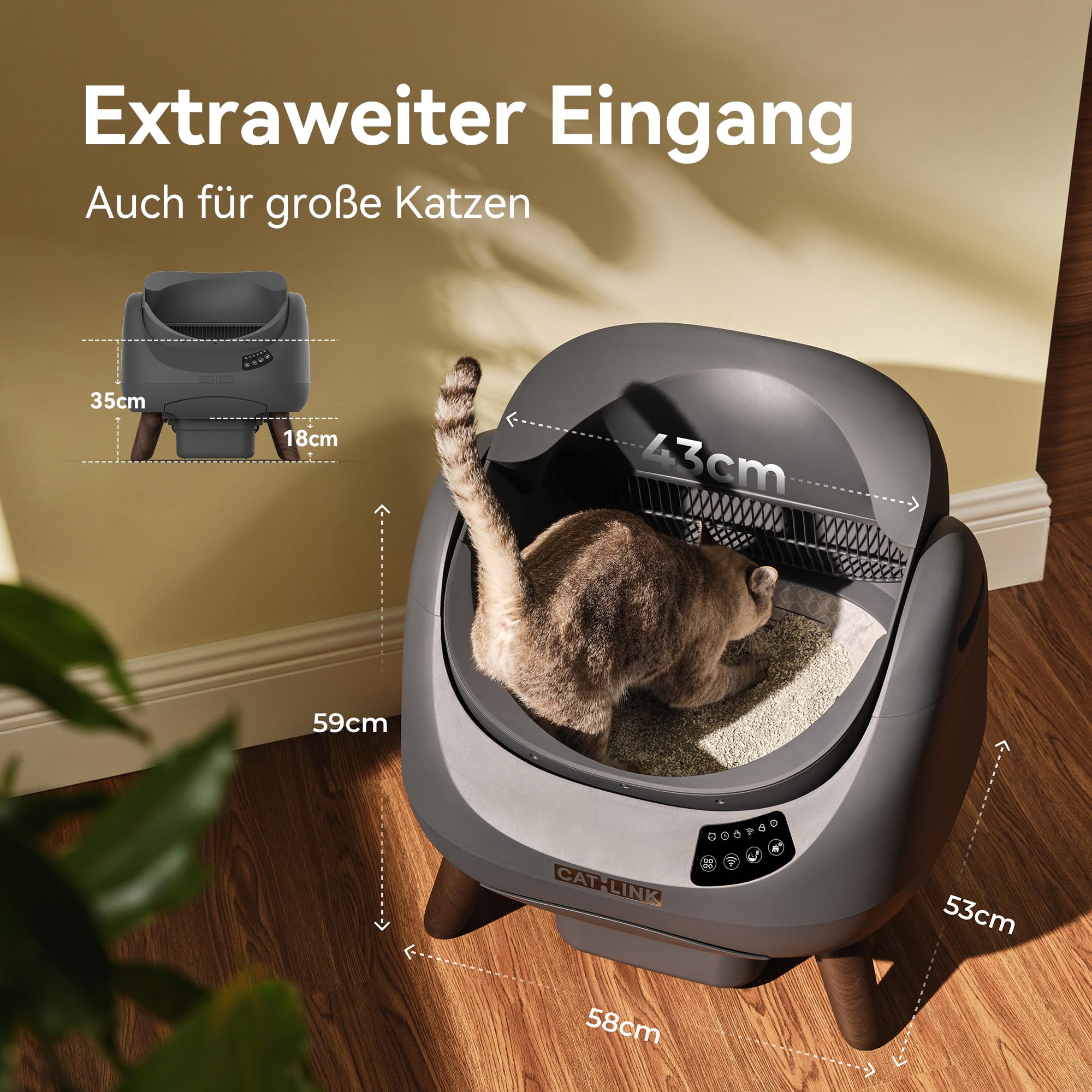CATLINK Open-X Open Top Self-cleaning Litter Box