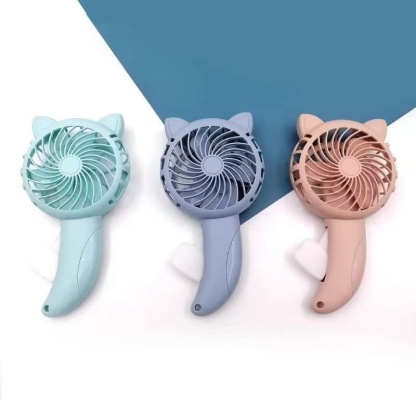 Cute Cat Ear Handheld Fan | Manual Press Portable Mini Fan for Summer Cooling