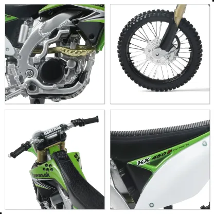 1/12 Scale KX450F Style Motocross Dirt Bike Model – Off-Road Motorcycle Replica with Realistic Suspension, Tire Tread and Exhaust Details, Collectible Moto Gift for Kids and Adults Green