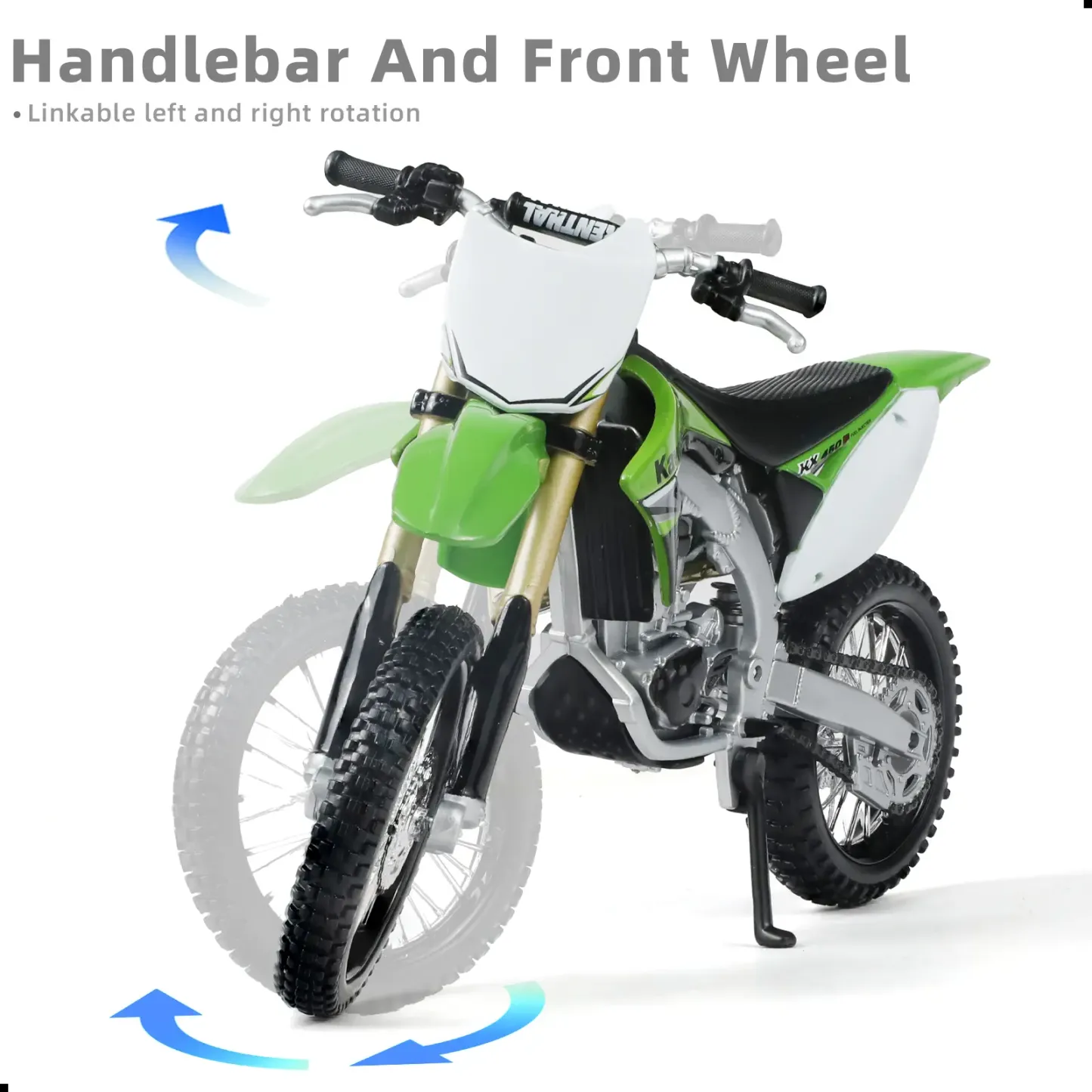 1/12 Scale KX450F Style Motocross Dirt Bike Model – Off-Road Motorcycle Replica with Realistic Suspension, Tire Tread and Exhaust Details, Collectible Moto Gift for Kids and Adults Green
