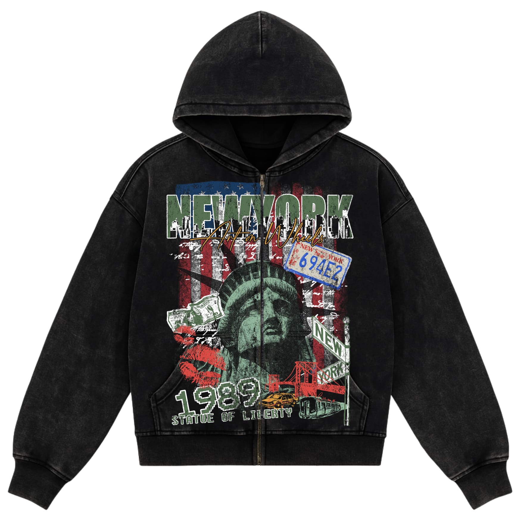 Vintage New York Zip Hoodie 