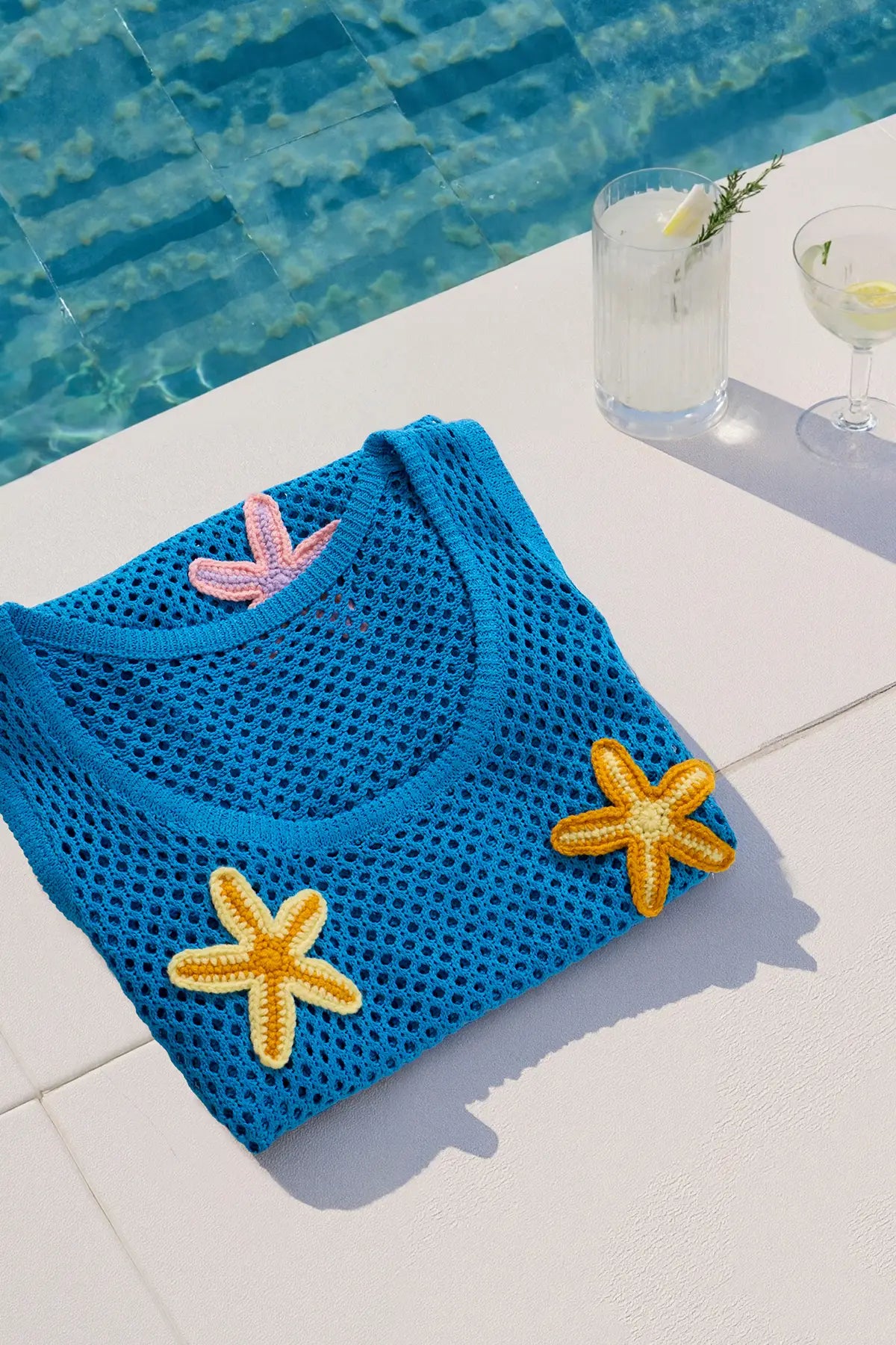 3D Starfish & Shells Crochet Beach Cover Up Dress