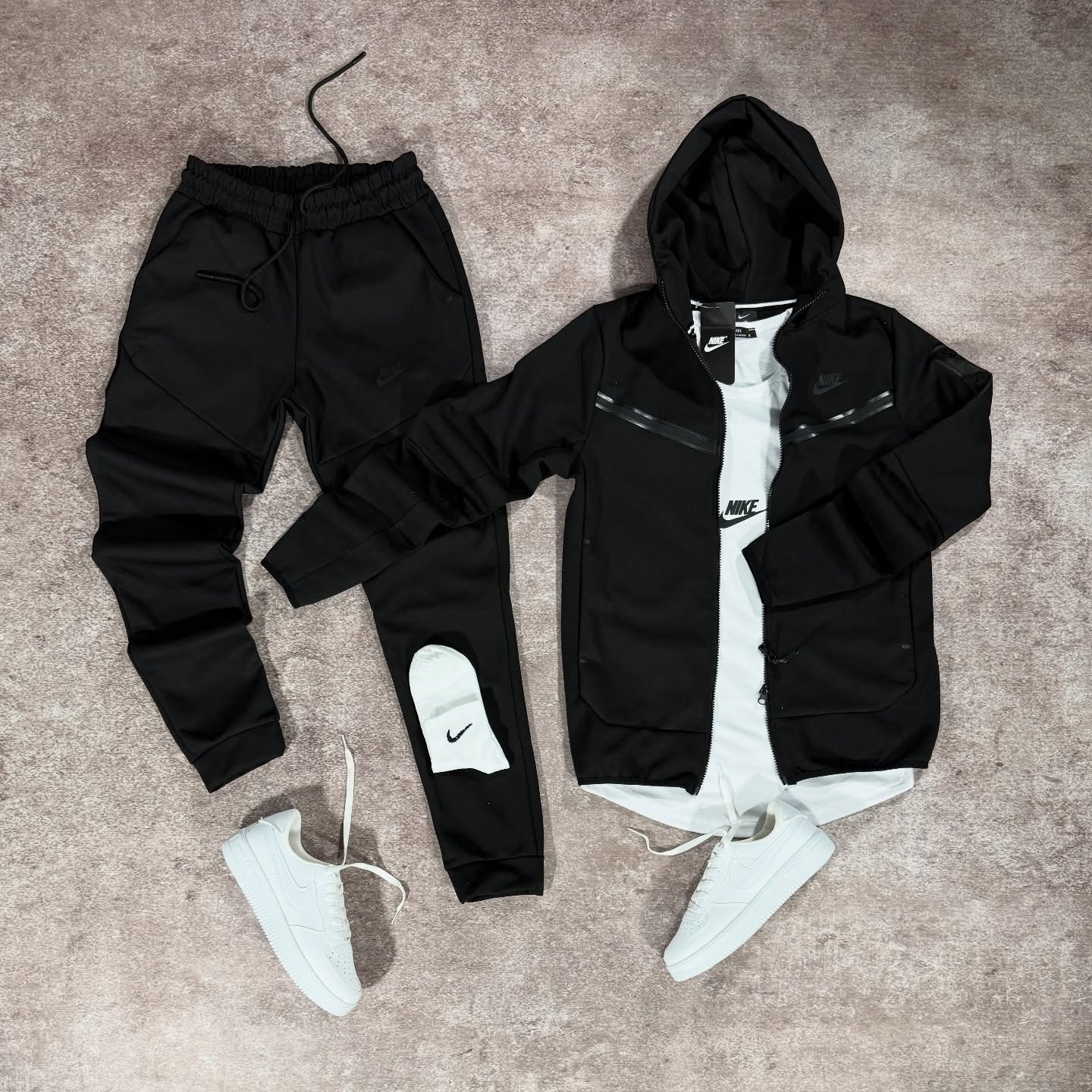 NK Zip-Up Hoodie and Pants Set