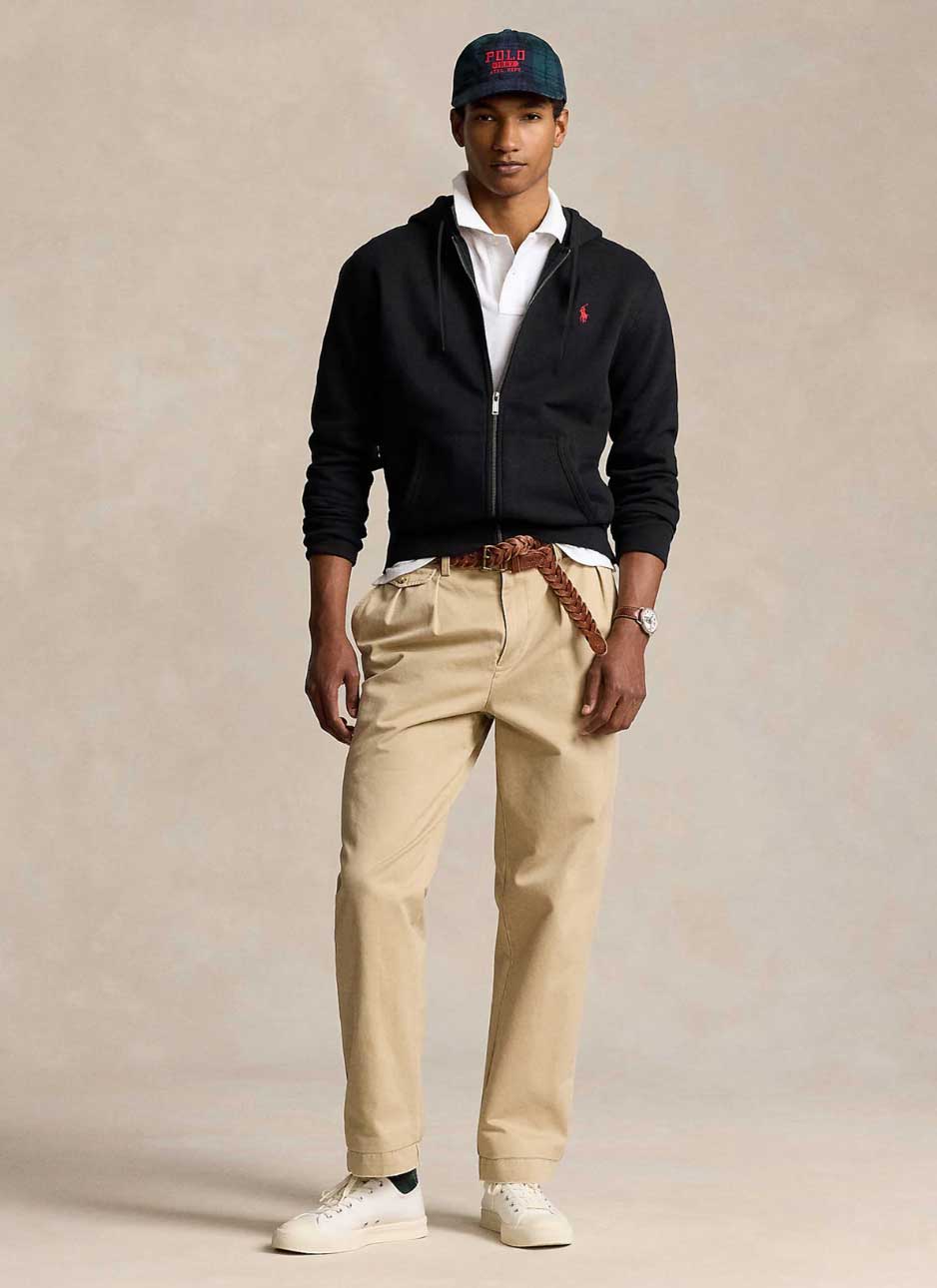 Polo   Cotton Blend Hoodie – Black