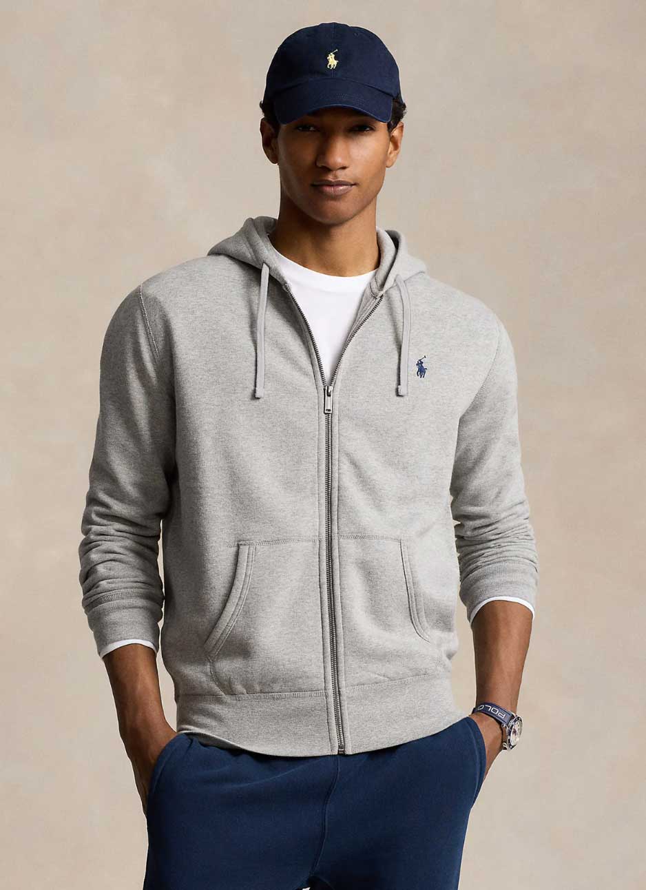 Polo   Cotton Blend Hoodie – Grey