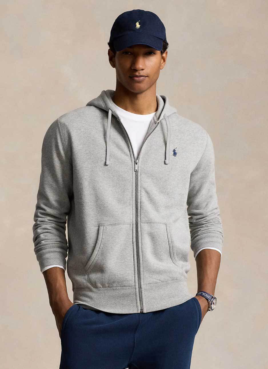 Polo   Cotton Blend Hoodie – Grey