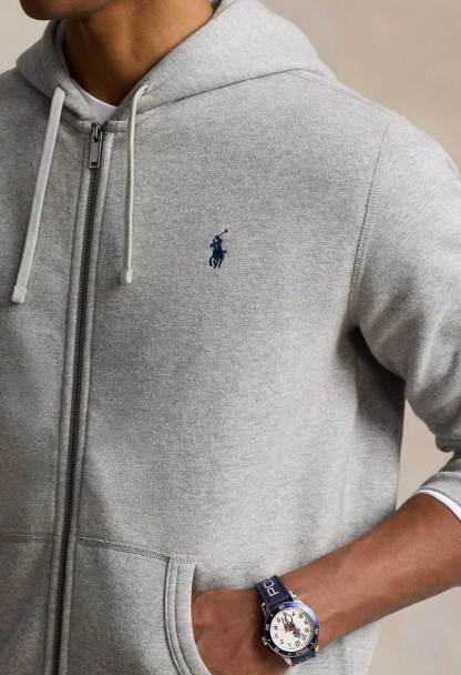 Polo   Cotton Blend Hoodie – Grey