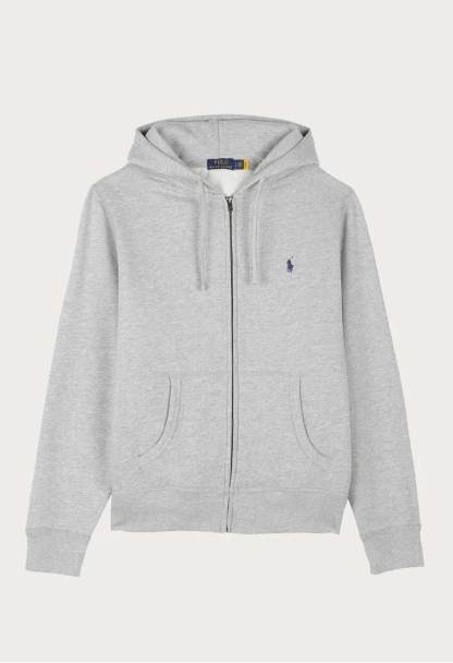 Polo   Cotton Blend Hoodie – Grey