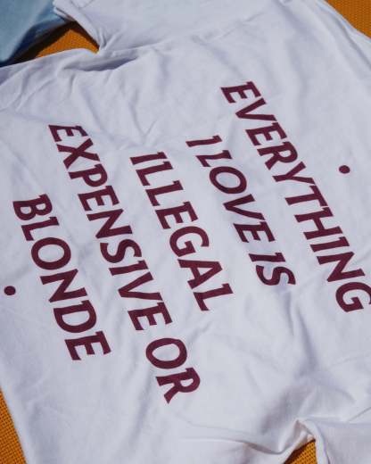 EVERYTHING I LOVE IS ILLEGAL, EXPENSIVE OR BLONDE