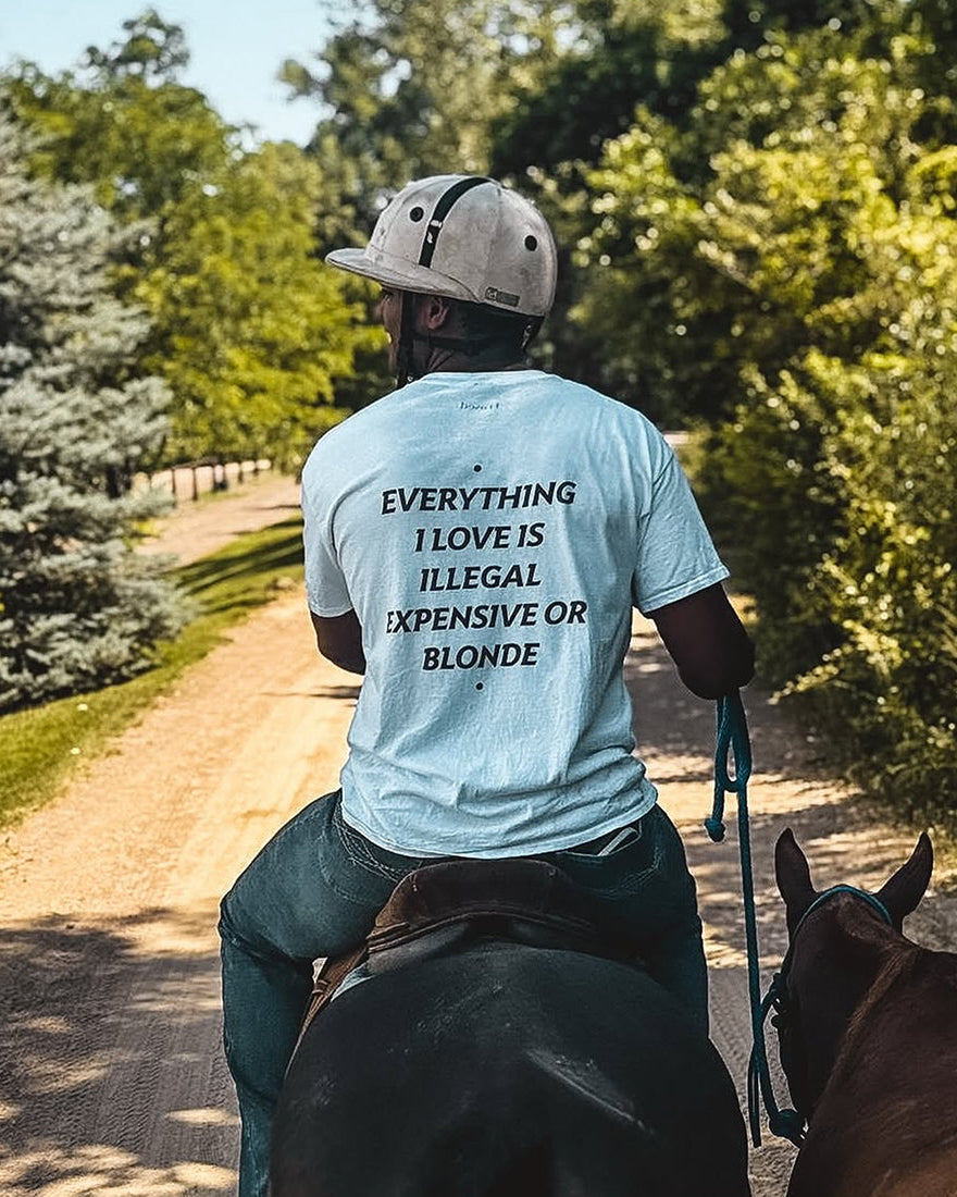 EVERYTHING I LOVE IS ILLEGAL, EXPENSIVE OR BLONDE