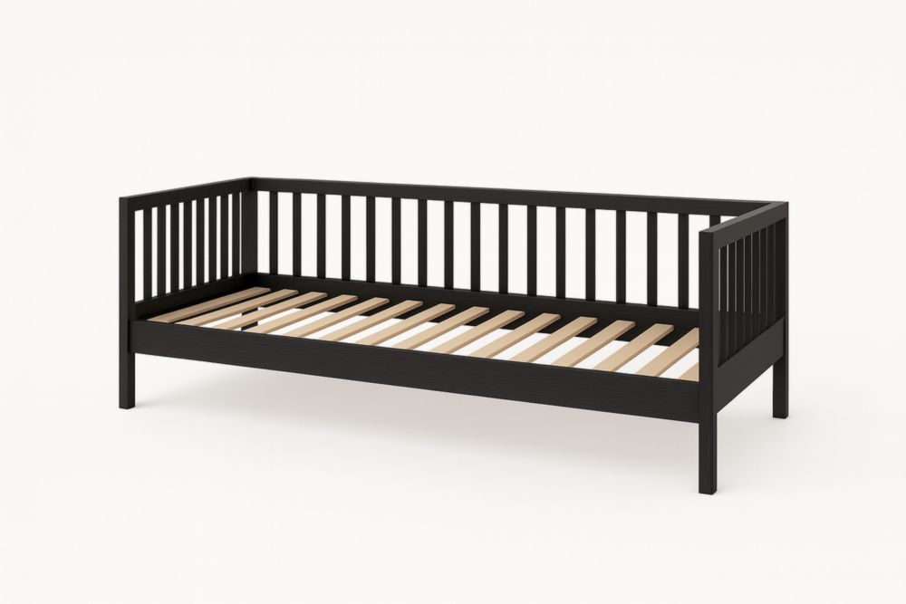 Canapé-lit en bois noir 200x90 cm