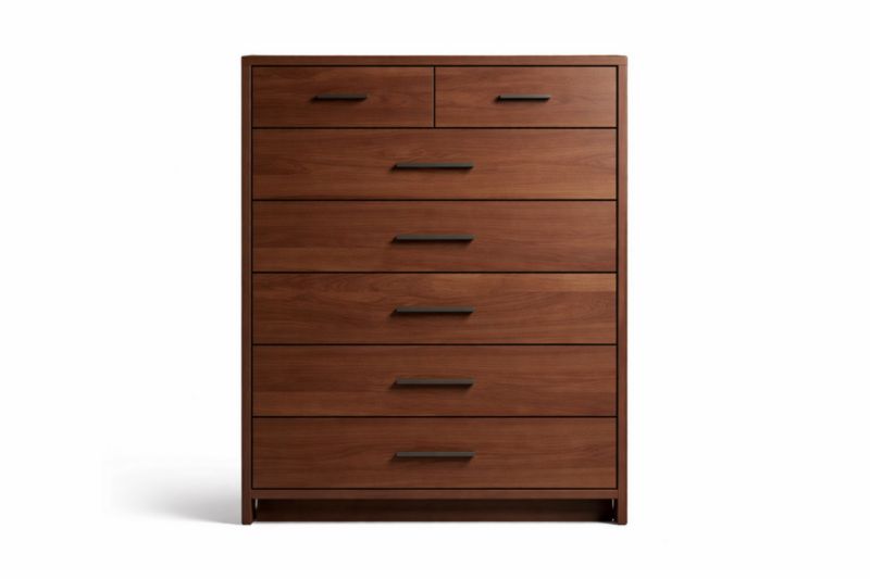 Commode en Bois Massif avec 7 Tiroirs Marron