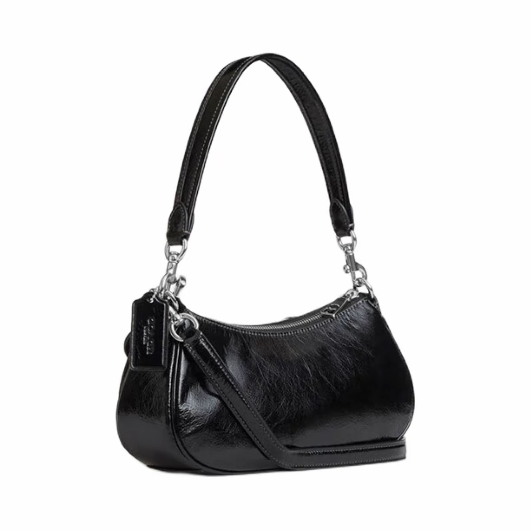 Ashton 25 Medium Logo Jacquard Silver Hardware Leather Crossbody Tote Shoulder Bag