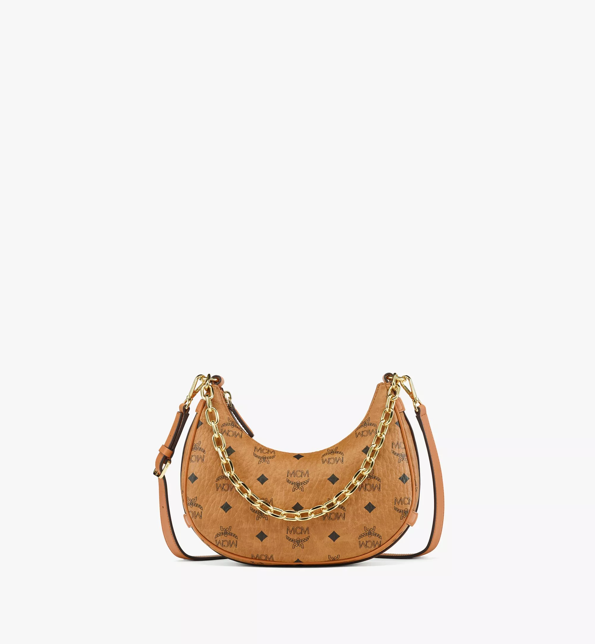Aren Crescent Hobo Bag in Visetos（Small）