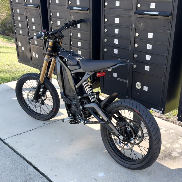 Custom Blacked-Out Surron Light Bee X Supermoto | Gold Forks, Dual Headlight, Street-Tire Conversion