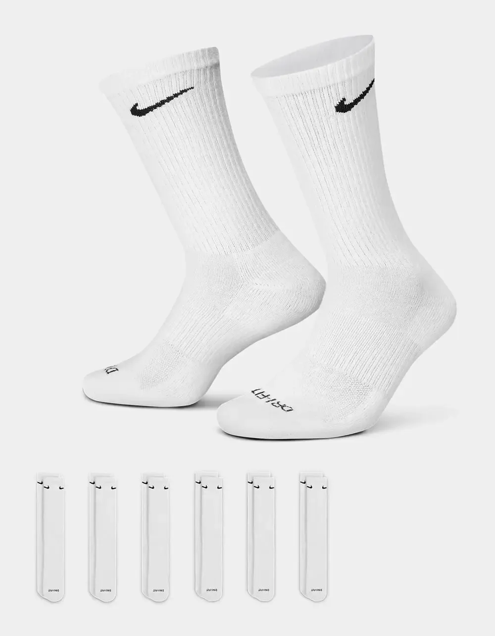 NIKE Mens Everyday Plus Cushioned 6 Pack Crew Socks