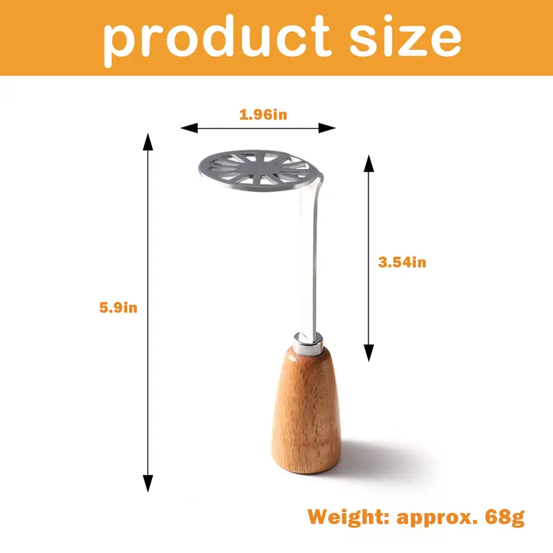 2 Count High Performance Mini Masher Set for Potatoes Avocados and Beans Stainless Steel Wood Handle
