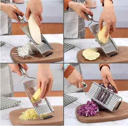 Stainless Steel 4 in 1 Multi-Purpose Vegetable Slicer,with 4 Adjustable Blades for Various Vegetables