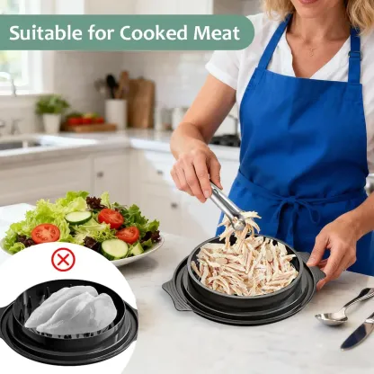 Gift for Fitness Lovers Large Chicken Shredder Tool with Visible Lid, Anti-Slip Ergonomic Handle, BPA Free Dishwas Large Capacity Safe Kitchen Gadget for Family Cooking, Elegant Black Meat Shredder for Pork/Beef/Vegetables Pet Owner Must-Have Perfect Gift