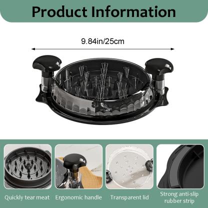 Gift for Fitness Lovers Large Chicken Shredder Tool with Visible Lid, Anti-Slip Ergonomic Handle, BPA Free Dishwas Large Capacity Safe Kitchen Gadget for Family Cooking, Elegant Black Meat Shredder for Pork/Beef/Vegetables Pet Owner Must-Have Perfect Gift