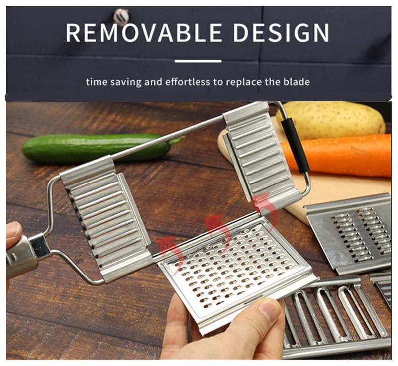 Stainless Steel 4 in 1 Multi-Purpose Vegetable Slicer,with 4 Adjustable Blades for Various Vegetables