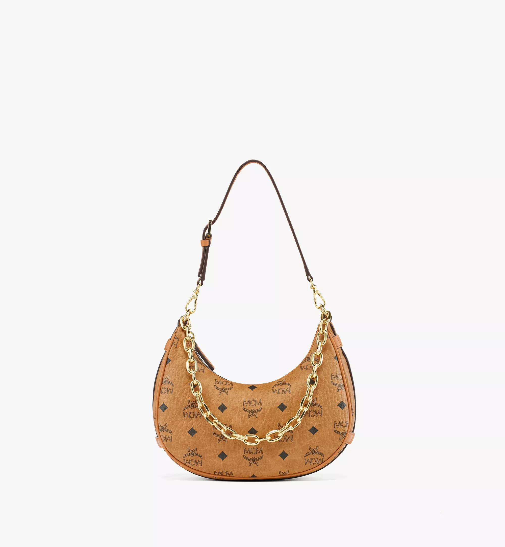 Aren Crescent Hobo Bag in Visetos（Small）
