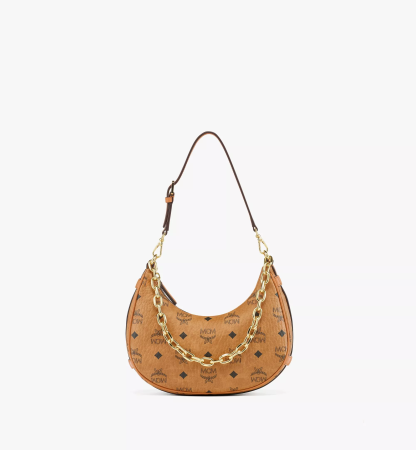 Aren Crescent Hobo Bag in Visetos（Small）