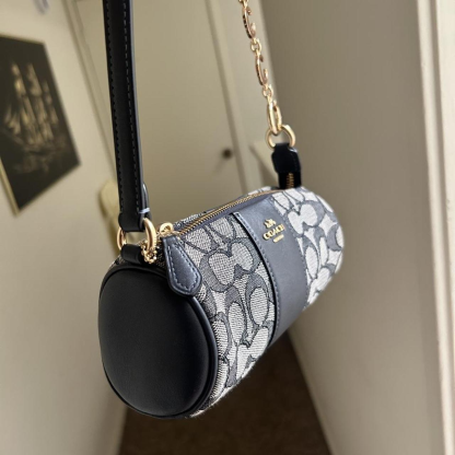 blue & gold monogram shoulder bag 